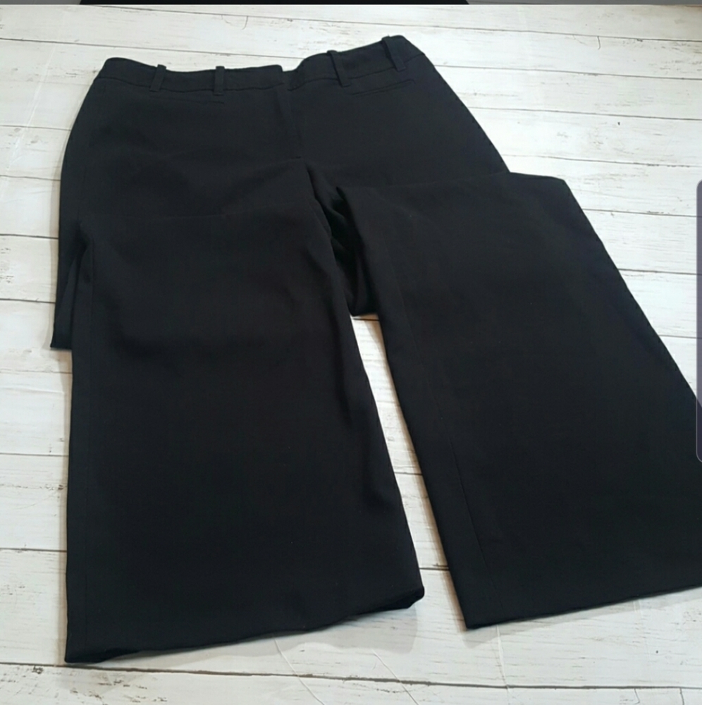 Ann Taylor Loft career black trouser pant long classic business size 6 Tall